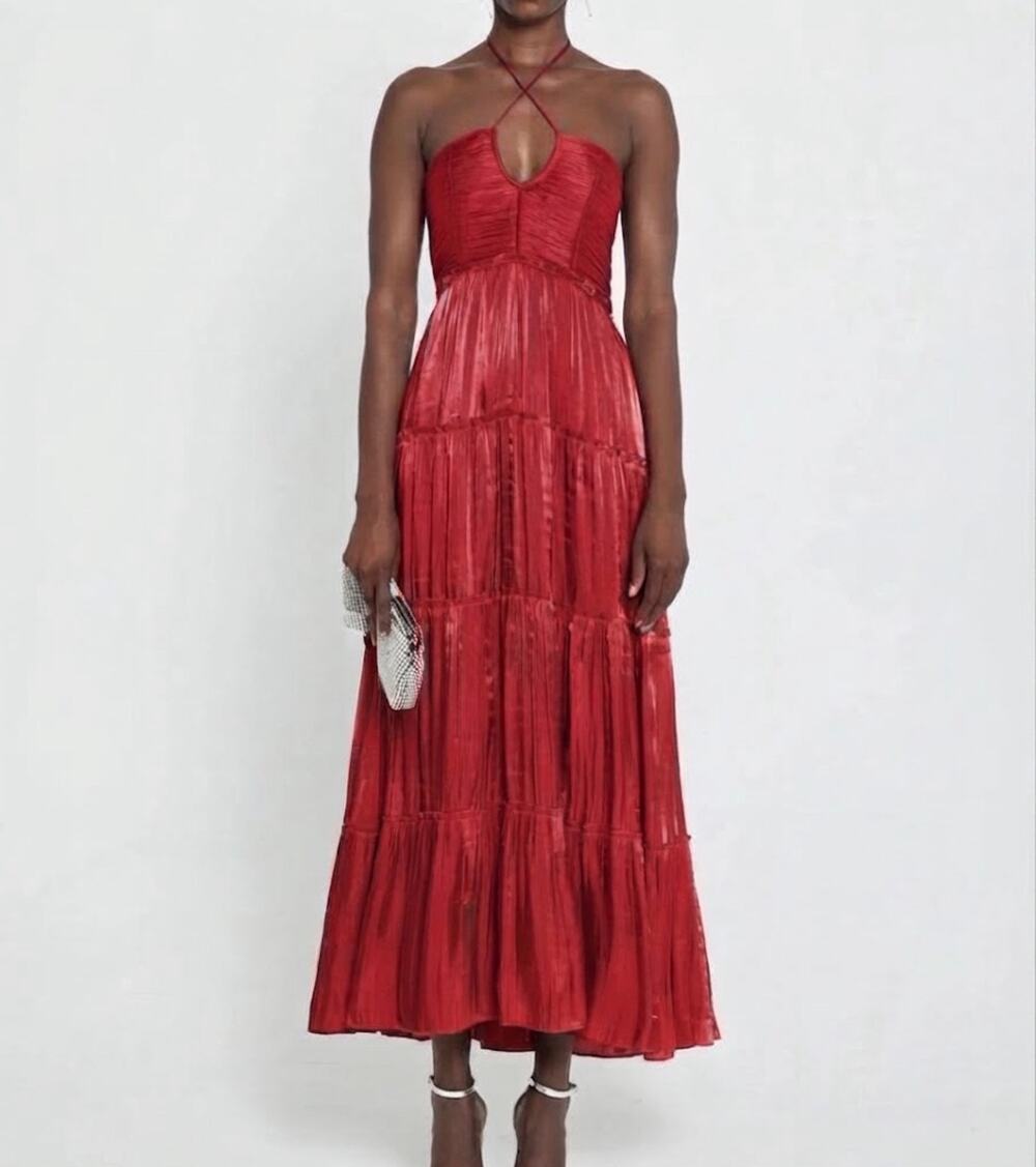 New O.P.T east red midi dress $172 sz m